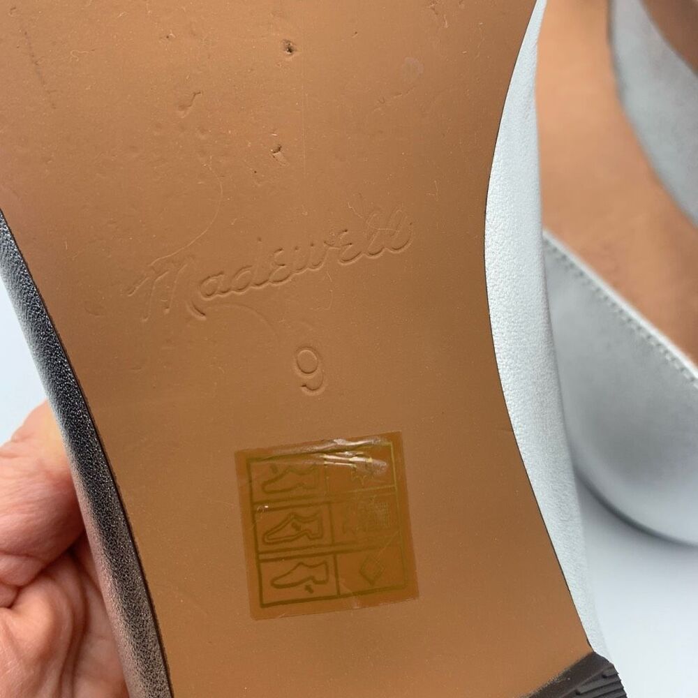 Madewell Silver Mary Jane Flats with Black Strap - Picture 10 of 12